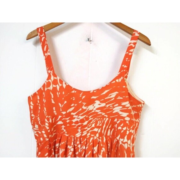 Lauren Conrad WM 14 Top Orange/White Sleeveless V-Neck Pleats Tie Under Breast - Picture 4 of 5